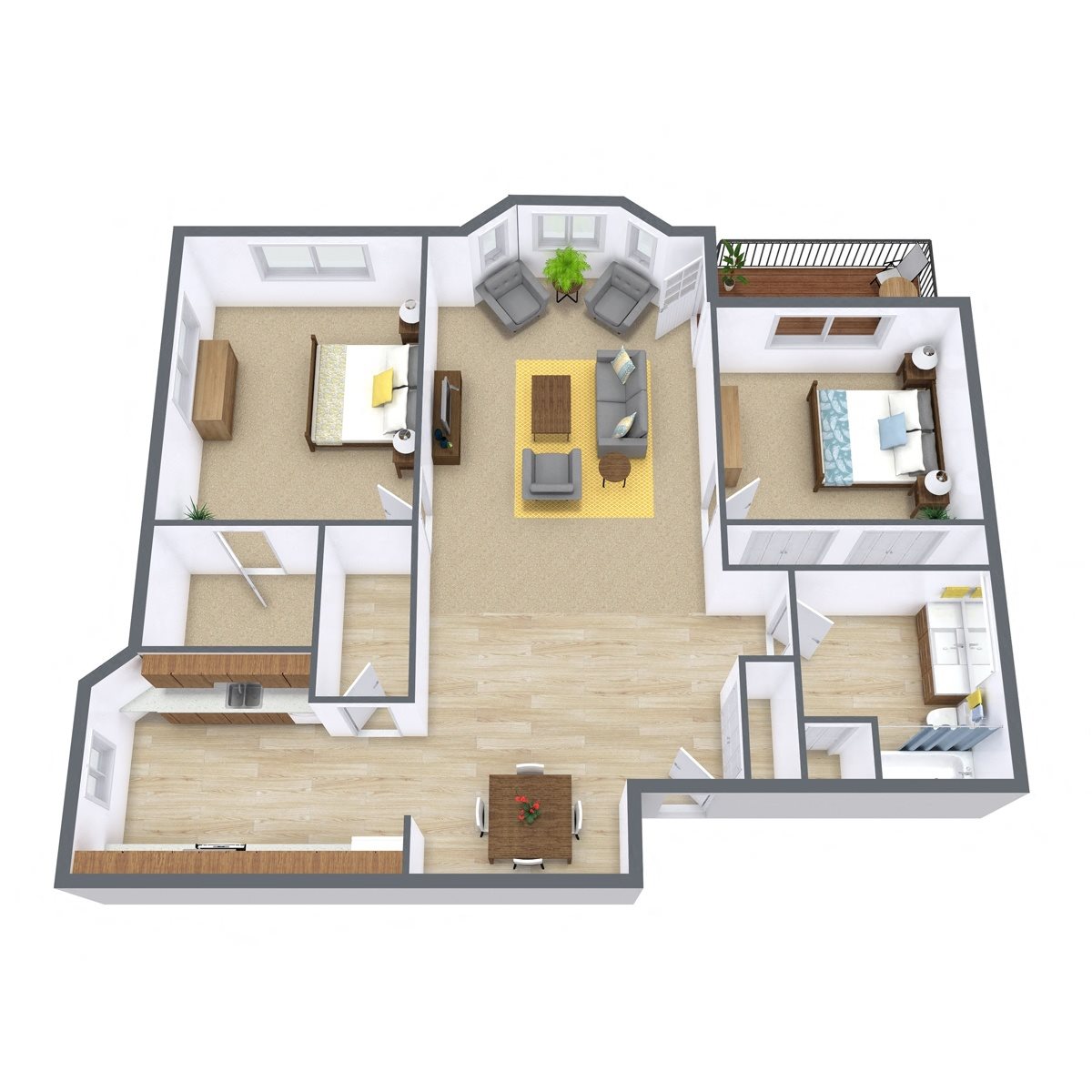 Bayview Apartments | Two Bedroom | Plan 21A Bayview Apartments | Two Bedroom | Plan 21A
